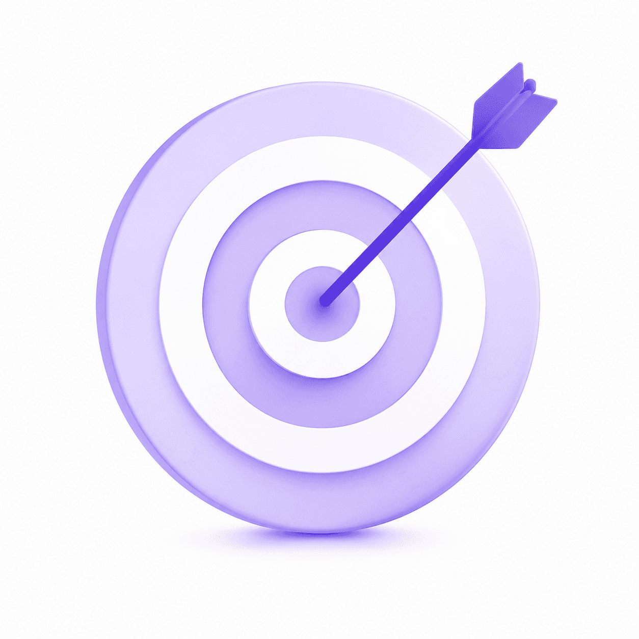 3D target with arrow in the bullseye